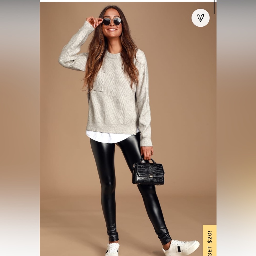 Rock Music Black Vegan Leather Leggings
